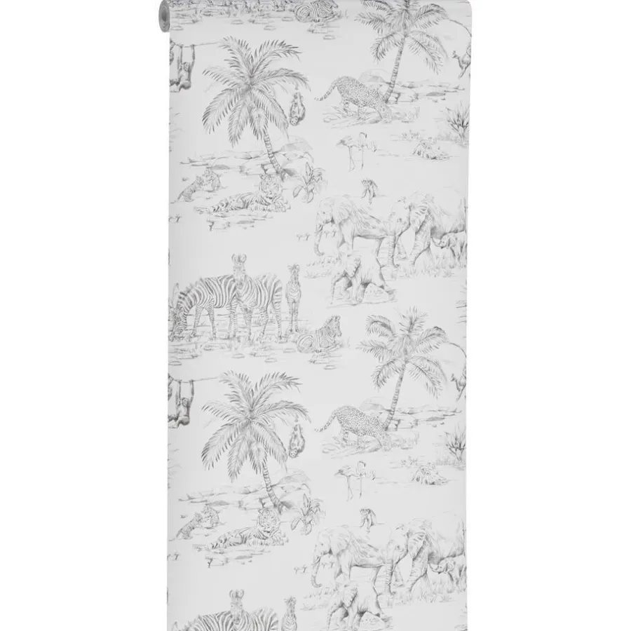 Kwantum Vliesbehang*Behang Marcel Grijs