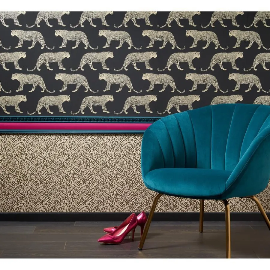 Kwantum Vliesbehang*Behang Romana Zwart Goud