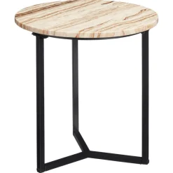 Kwantum Bijzettafels*Bijzettafel Corato Marmer Naturel - Ø 50cm ø 50 Cm Ø050CM