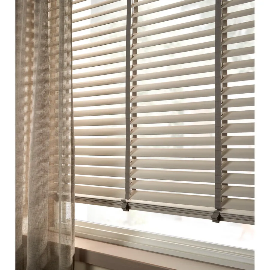 Kwantum Houten Jaloezieën|Jaloezieën*Fenstr Bamboe Jaloezie Wessel Off White 50mm Offwhite