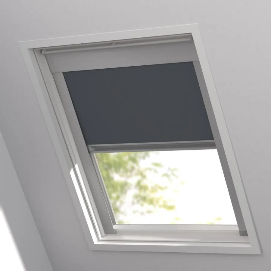 Kwantum Rolgordijnen|Dakraam Rolgordijnen*Fenstr Dakraam Rolgordijn Dave Verduisterend Antraciet