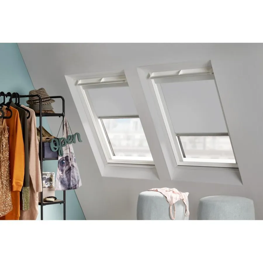 Kwantum Dakraam Rolgordijnen|Rolgordijnen*Fenstr Dakraam Rolgordijn Dave Grijs Verduisterend LichtGrijs