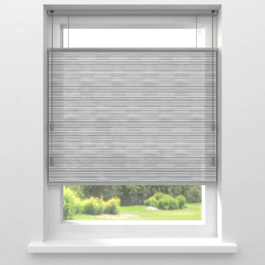 Kwantum Plisségordijnen*Fenstr Dubbel Plissé Ezra Lichtdoorlatend LichtGrijs