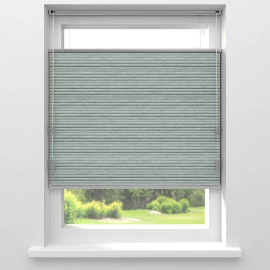 Kwantum Plisségordijnen*Fenstr Dubbel Plissé Gwen Licht Grijs Verduisterend