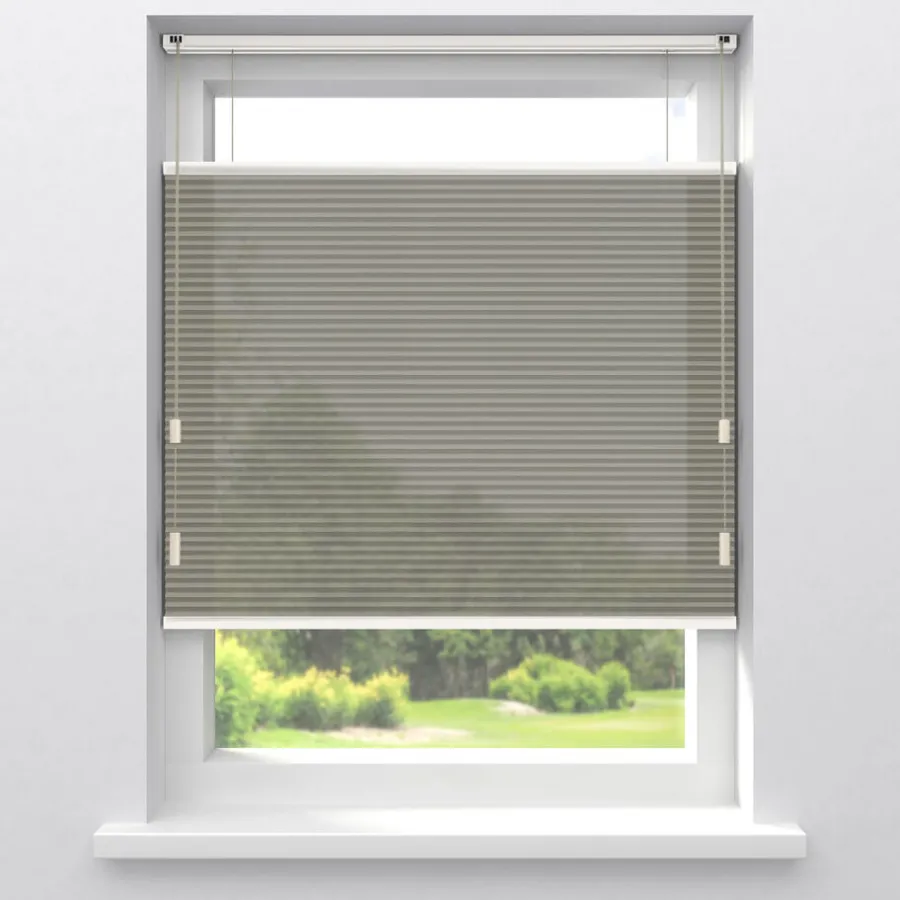 Kwantum Plisségordijnen*Fenstr Dubbel Plisségordijn Dewi Lichtdoorlatend Taupe