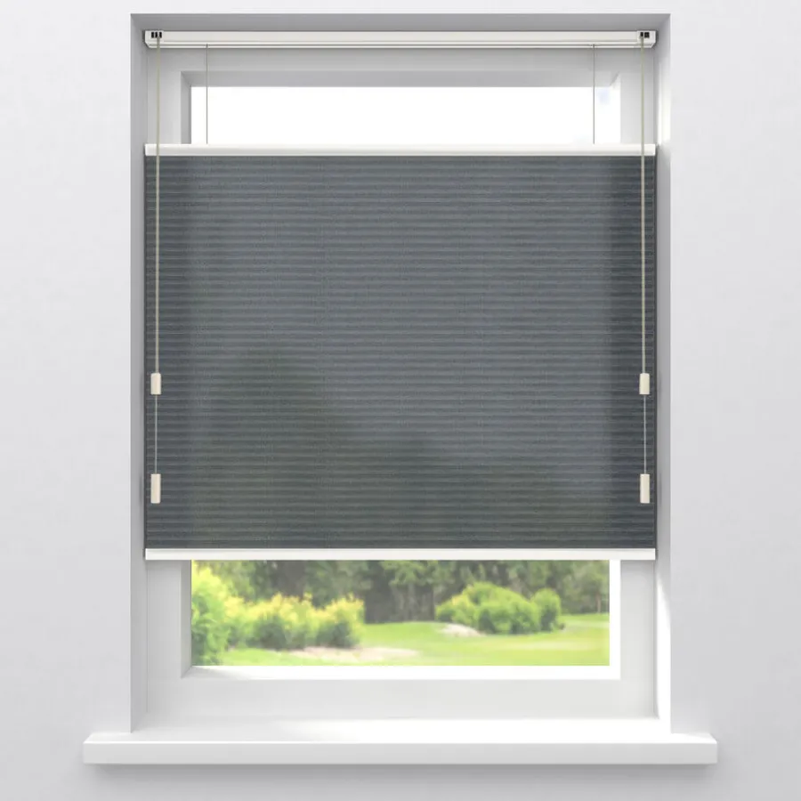 Kwantum Plisségordijnen*Fenstr Dubbel Plisségordijn Mia Donkergrijs Lichtdoorlatend Dr.Grijs