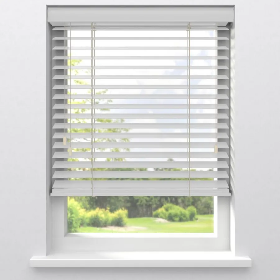 Kwantum Houten Jaloezieën|Jaloezieën*Fenstr Houten Jaloezie Hein 50mm Wit