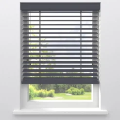 Kwantum Aluminium Jaloezieën|Houten Jaloezieën*Fenstr Houten Jaloezie Wout 50mm Grijs