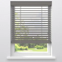 Kwantum Houten Jaloezieën|Jaloezieën*Houtlook Jaloezie Faber Grijs 50mm