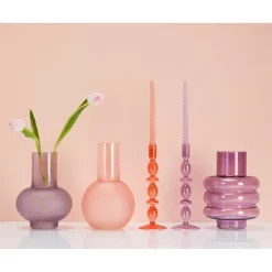 Kwantum Kandelaars|Kandelaars*Kandelaar Aveley Lila ø 8x31 Cm