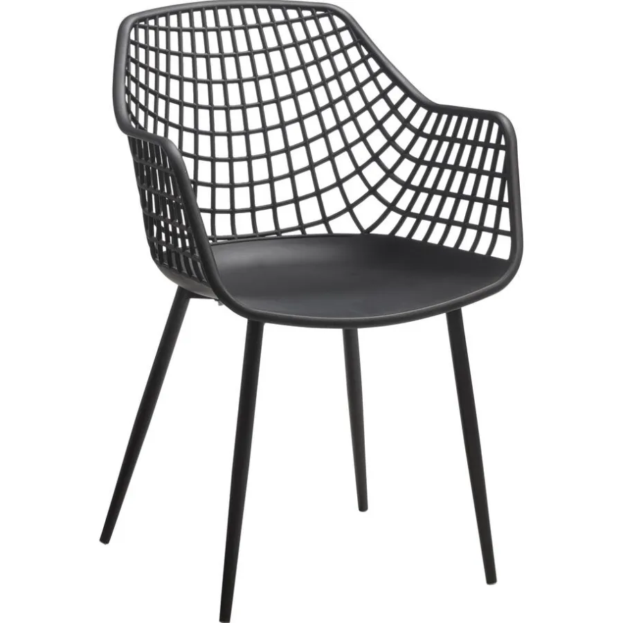 Kwantum Tuinstoelen|Eetkamerstoelen*Kuipstoel Webbing Zwart