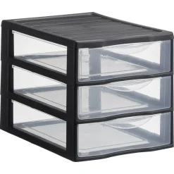 Kwantum Opbergboxen & Lades*Ladekast 3 Lades Zwart