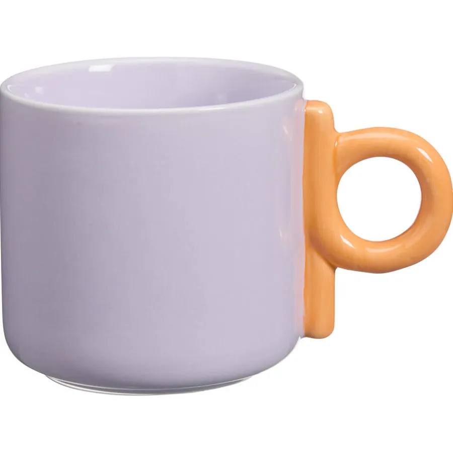 Kwantum Mokken|Mokken*Mok Met Oor Shapes Lila- 300ml Oranje