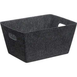 Kwantum Manden|Decoratieve Opbergdozen*Opbergmand Vilt Antraciet 39x29x20cm LichtGrijs