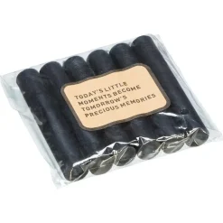 Kwantum Kaarsen & Theelichten|Kaarsen & Theelichten*S/6 Dinerkaars Zwart