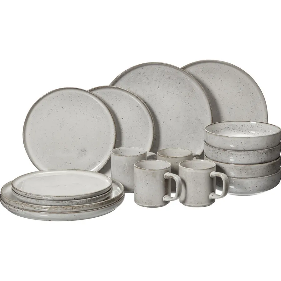 Kwantum Kerstservies|Serviessets*Serviesset 16-Delig Glazuur Grijs