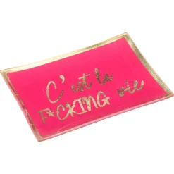 Kwantum Decoratie Schalen*Sieradenschaal C'est La Vie Roze