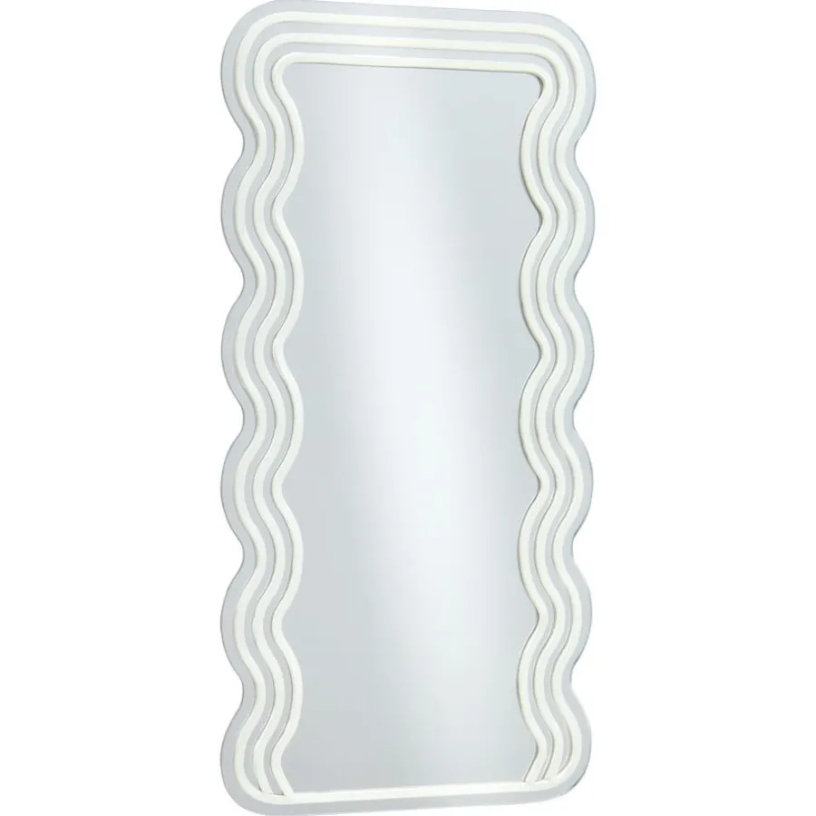 Kwantum Spiegels|Wandlampen*Spiegel Met Verlichting - Wave - Neon - Warm Wit - 70x35 Cm WarmWit