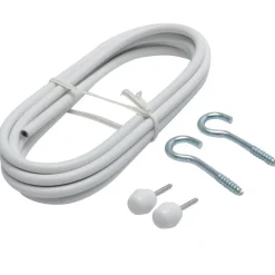 Kwantum Gordijnroedes*Spiraal/Knop/Haak Wit 250 Cm