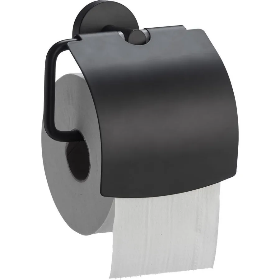 Kwantum Badkameraccessoires*Toiletrolhouder Metaal Zwart 14,5x7x14,5 Cm