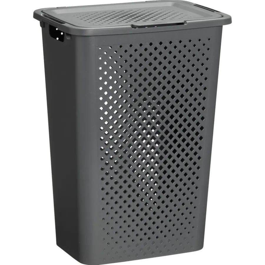 Kwantum Wasmanden*Wasmand Rattan Ruit Antraciet 50 L 50L